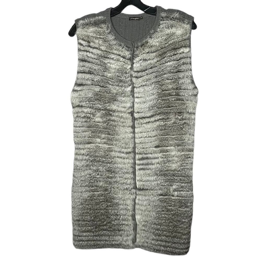 J. McLaughlin Merino Wool & Rabbit Sleeveless Fur Vest Size Medium